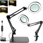 Subzonal - loupe 15x avec lumire, lampe de bureau led avec socle et clip, lampe loupe led avec 3 modes ...