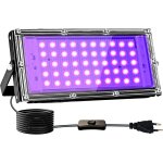 Subzonal - lumiere noire led 50w, projecteur led uv extrieur 395 - 400nm lumire noire ultraviolet ip65 ...