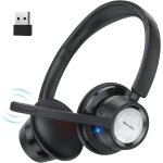 Subzonal - new bee casque bluetooth sans fil avec micro, micro casque sans fil et dongle usb 20 heures ...
