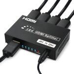Subzonal - rpartiteur hdmi 1 entre 4 sorties, 1x4 splitter hdmi 4k distributeur audio vido avec adaptateur ...