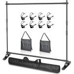 Subzonal - support toile de fond photo 3 x 2, 4 m, banner stand rglable avec 2 sacs de sable et paquet ...
