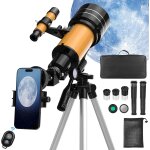 Subzonal - tlescope astronomique kit, 400mm / 70mm lunette hd 200x astronomique rfracteur, avec adaptateur ...