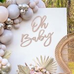 Subzonal - toile de fond  oh baby  pour fte prnatale ¿ panneau en feutre paillet  oh baby  - ...