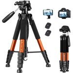 Subzonal - tr�pied pour appareil photo 182 cm, tr�pied de voyage en aluminium ultraportable avec aupport ...