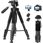 Subzonal - tr�pied appareil photo pour smartphone, 185cm tr�pied cam�ra en alliage aluminium l�ger, avec ...