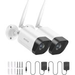 Subzonal - wifi camra de scurit 3mp super hd 2 camras bullet sans fil avec enregistrement audio de ...