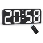 Sukeen horloge murale numrique - rveil numrique - rveil silencieux avec grand cadran - chiffres blancs ...