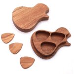 Support de bo�te de m�diator de guitare avec 3 pack de kit de m�diator de guitare en bois, plectres en ...