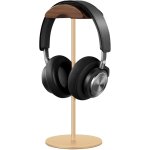 Support pour casque en bois et mtal ¿ noyer noir et mtal, base robuste, compatibilit universelle ...