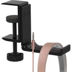 Support pour casque sous le bureau avec pince, design compact, installation facile, utilisation polyvalente, ...