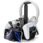 Support manette double avec support téléphone, support casque gamer universel avec boîte de rangement, ... Support manette double avec support téléphone, support casque gamer universel avec boîte de rangement, ...