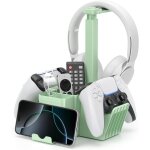 Support manette double avec support téléphone, support casque gamer universel avec boîte de rangement, ... Support manette double avec support téléphone, support casque gamer universel avec boîte de rangement, ...