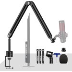 Support de microphone de bureau rglable et compact avec bras de suspension pour blue yeti, blue snowball ...