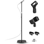 Support de microphone - pied de micro universel avec base pondere compacte, 2 clipss universels, hauteur ...