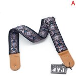 Support de sangle de guitare en cuir jacquard brod�, serrure de s�curit� pour accessoires de guitare ...