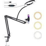 Support de tlphone pour appareil photo, support de suspension, bras en ciseaux, anneau lumineux de ...