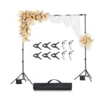 Support toile de fond - vevor - 260 x 300 cm - kit support fond photo r�glable - portable - avec 2 tr�pieds ...