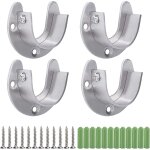 Support de tringle  rideau en acier inoxydable, 4 pices, supports de tringle  rideau en u, douilles ...