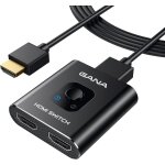Switch hdmi 4k 60hz avec cable fixe 1m, splitter hdmi bidirectionnel commutateur hdmi 2 entres 1 sortie ...