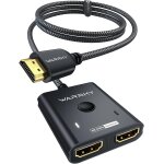 Switch hdmi 4k 60hz [avec cble tress fixe 1m, coquille en aluminium] bidirectionnel commutateur hdmi ...