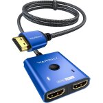 Switch hdmi 4k 60hz [avec cble tress fixe 1m, coquille en aluminium] bidirectionnel commutateur hdmi ...