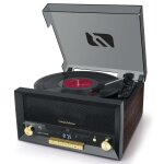 Syst�me cha�ne hifi cd 20w vintage avec platine vinyle - cd / fm / usb / aux - 33 / 45 / 78 tours