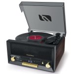 Systme chane hifi cd 20w vintage avec platine vinyle - cd / fm / usb / aux - 33 / 45 / 78 tours