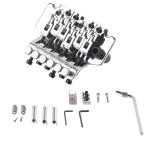 Systme de chevalet trmolo a double ressort oscillant pour guitare electrique, argent