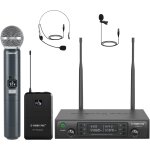 Systme de micro sans fil professionnel, double micro avec micro a main, micro de poche et micro a lamelles, ...