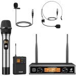 Système de microphones sans fil avec micro cravate uhf sans fil en métal uhf, micro - cravate a revers, ... Système de microphones sans fil avec micro cravate uhf sans fil en métal uhf, micro - cravate a revers, ...