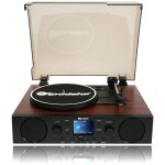 Systme de musique hi fi platine vinyle, radio fm / dab + / rds, bluetooth, usb / sd, , bois / noir, ...