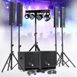 Syst�me sono pro complet 2400w dj bm sonic, 4 enceintes satellites, 2x m�ga sub 38cm usb / bluetooth, ...