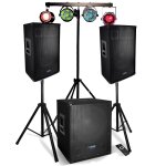Système sonorisation pack complet 2200w enceintes + subwoofer usb / bluetooth - 1512 - portique support ... Système sonorisation pack complet 2200w enceintes + subwoofer usb / bluetooth - 1512 - portique support ...