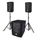Systme triphonique 1000 w bm sonic bms1208, caisson bi - amplifi - usb bluetooth, 30cm, 2 satellites ...