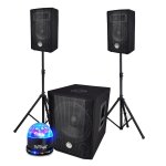 Systme triphonique bm sonic bms 1208, caisson bi - amplifi 1000w - usb bluetooth, 30cm, 2 satellites ...