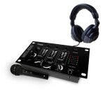 Table de mixage - ibiza sound mix800 - 3 voies 5 entres - casque dj - micro noir