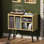 Table de tourne - disque du milieu du siècle avec rangement en vinyle pour jusqu'a 150 albums, armoire ... Table de tourne - disque du milieu du siècle avec rangement en vinyle pour jusqu'a 150 albums, armoire ...