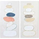 Tableau - dkd home decor - stones - 60 x 3, 8 x 120 cm - scandinave - 2 units