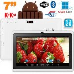 Tablette tactile 7 pouces quad core camra flash android micro sd usb 16go blanc yonis