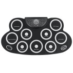 Tambour electrique 9 tampons de batterie tampon en plastique de silicone avec p�dales baguettes usb 5v, ...