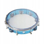 Tambourin de 10 pouces avec cloches en métal, instruments de musique pour enfants, bleu Tambourin de 10 pouces avec cloches en métal, instruments de musique pour enfants, bleu