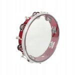 Tambourin de 10 pouces avec cloches en métal, instruments de musique pour enfants, musique rouge Tambourin de 10 pouces avec cloches en métal, instruments de musique pour enfants, musique rouge