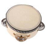 Tambourin de 4 pouces avec peau naturelle, jouet pour enfants, instrument de musique