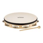 Tambourin en bois 10  a cymbalettes bleu - nino25