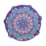 Tambourin a main de 8 pouces avec cloches en mtal pour l'activit de mariage dansant bleu - violet - ...