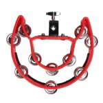 Tambourin a main double rang�e de jingles en m�tal instrument de tambour de percussion portable pour ...