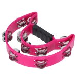 Tambourin musical demi - lune double range de jingles tambour de percussion portatif pour ktv party