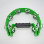 Tambourin persch demi - lune simple, bleu, vert, rouge, jaune, poigne 32 jingles, facile a utiliser, ...