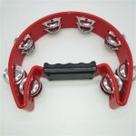 Tambourin persch demi - lune simple, bleu, vert, rouge, jaune, poigne 32 jingles, facile a utiliser, ...