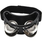 Tambourin pied percussion avec jingles m�talliques, noir